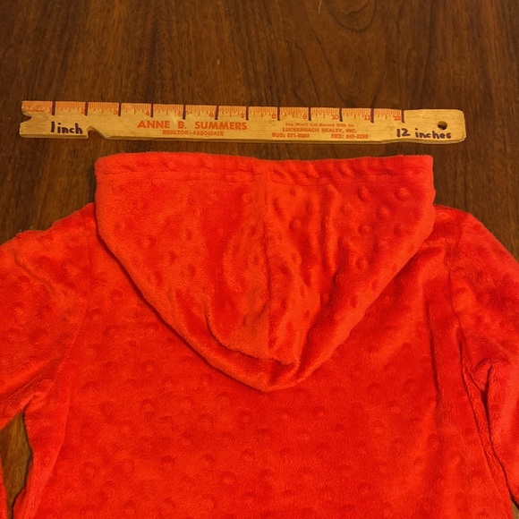 Girls red jacket size 5 smock dot kids brand zipper front pockets hood very soft - Picture 9 of 13